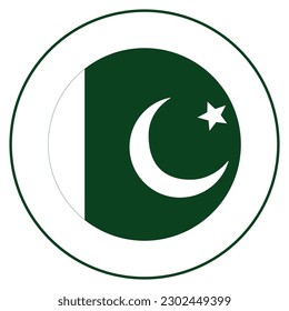 Flag of Pakistan in round circle. Pakistan flag in circle 