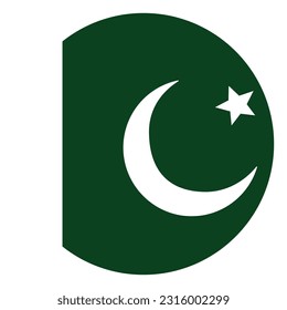 Bandera de Pakistán en círculo. Bandera de Pakistán en círculo