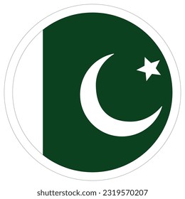 Flag of Pakistan in round circle. Pakistan flag in circle