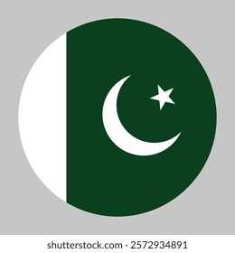 Flag of Pakistan round shape, national symbol