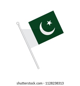 Flag Pakistan. Small Paper toothpick Pakistani flag . Isolated on white background
