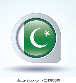  Flag of Pakistan, vector illustration