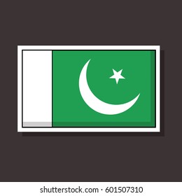 Flag of Pakistan. Vector sticker design