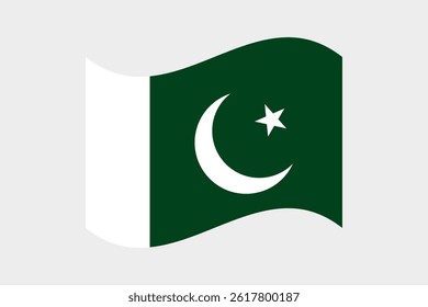 Flag of Pakistan. Pakistan wavy flag digital vector illustration. Fluttering flag.