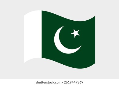 Flag of Pakistan. Pakistan wavy flag digital vector illustration. Fluttering flag.