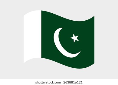 Flag of Pakistan. Pakistan wavy flag digital vector illustration. Fluttering flag.