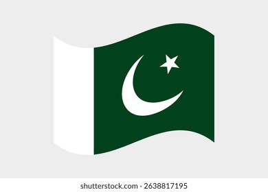 Flag of Pakistan. Pakistan wavy flag digital vector illustration. Fluttering flag.