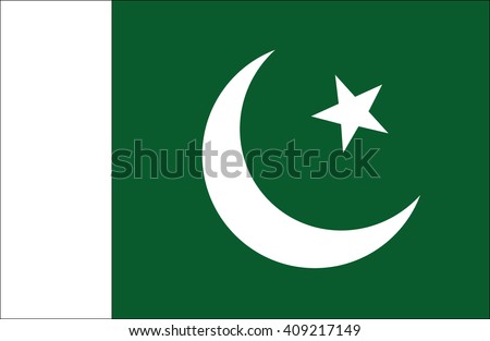 Flag of Pakistan.Pakistan flag on white background.Vector illustration