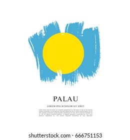 Flag of Palau, brush stroke background