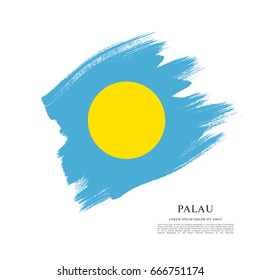 Flag of Palau, brush stroke background