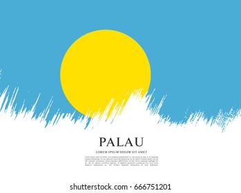 Flag of Palau, brush stroke background