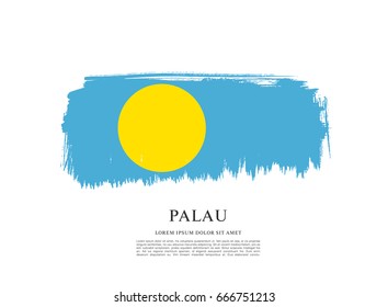 Flag of Palau, brush stroke background