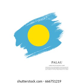 Flag of Palau, brush stroke background