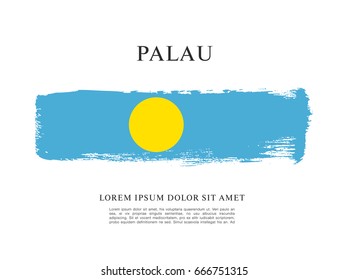 Flag of Palau, brush stroke background