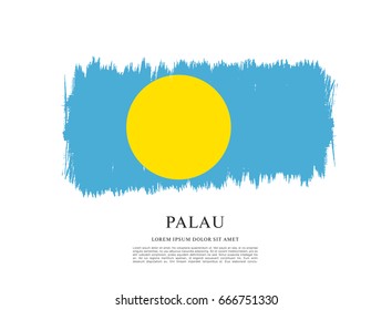 Flag of Palau, brush stroke background