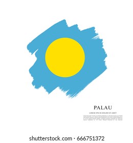 Flag of Palau, brush stroke background