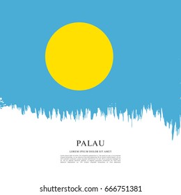 Flag of Palau, brush stroke background