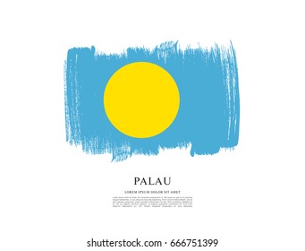 Flag of Palau, brush stroke background