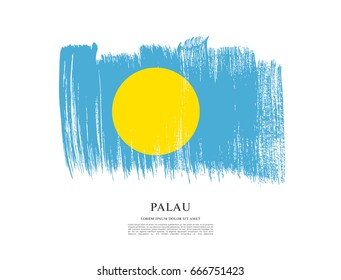 Flag of Palau, brush stroke background