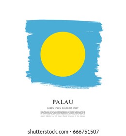 Flag of Palau, brush stroke background