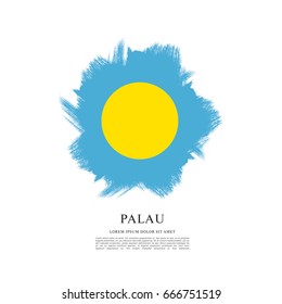 Flag of Palau, brush stroke background