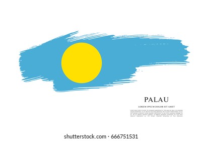 Flag of Palau, brush stroke background