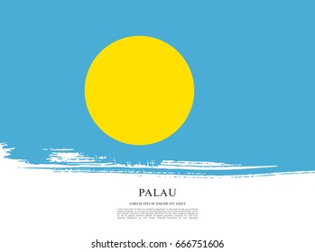 Flag of Palau, brush stroke background