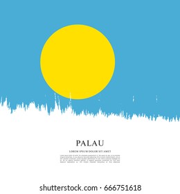 Flag of Palau, brush stroke background