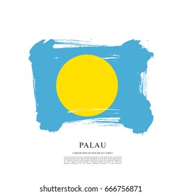 Flag of Palau, brush stroke background