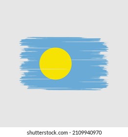 Flag of Palau with brush style