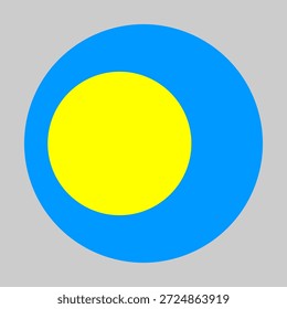 Flagge von Palau in Kreisform mit genauen Proportionen und offiziellen Farben