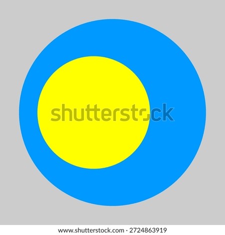 Flag of Palau in circular shape with accurate proportions and official colors