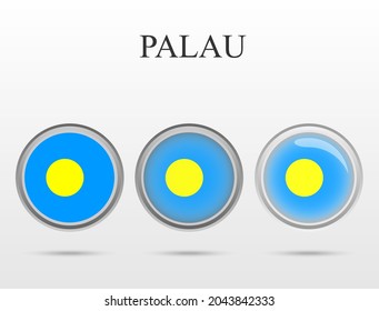 Flag of Palau in the form of a circle
