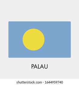 Bandera de Palau sobre fondo gris. Ilustración vectorial en estilo plano. EPS 10.