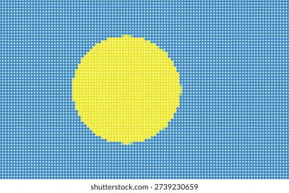 Flag of Palau pixel art of dots