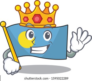 Flag palau Scroll A stylized of King on cartoon character design