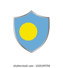 Flagge von Palau mit silbernem Rahmen
