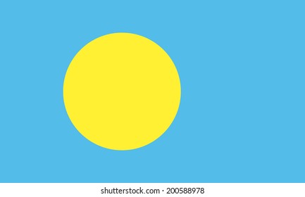 Flag of Palau. Vector illustration.