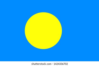 Flag of Palau . Vector illustration. EPS 10