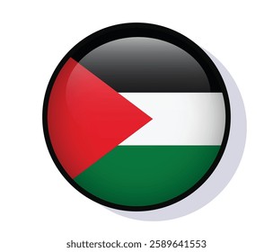 Flag Palestine circle round frame vector design