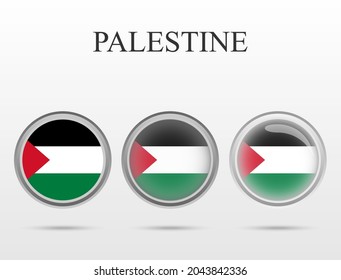 Flag of Palestine in the form of a circle