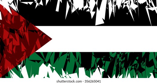 Flag of Palestine in grunge style. Vector illustration.