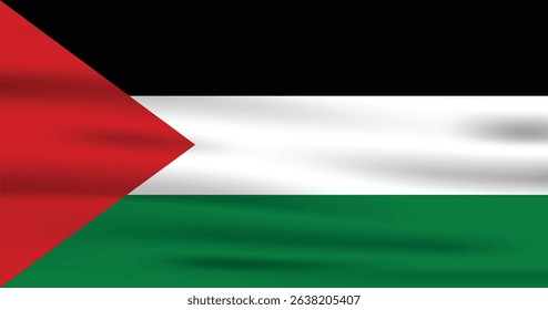 Flag of Palestine. Flag icon. Standard colors. Standard sizes. Rectangular flag. Computer illustration. Vector illustration