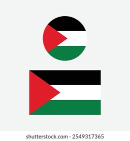 Flag of Palestine isolated vector illustration on white background.