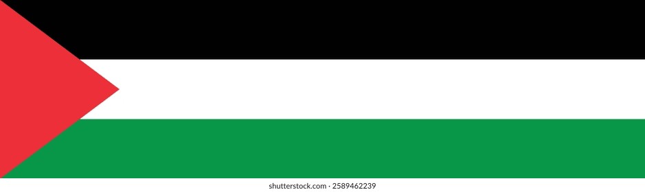 Flag of Palestine. Palestine flag long banner digital vector illustration