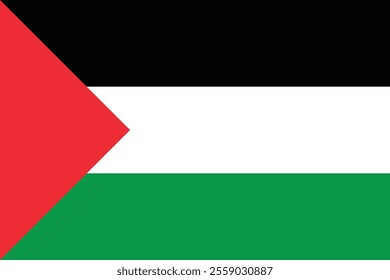 Flag of Palestine. National official color flag, Gaza Strip flag, State of Palestine flag symbol, vector illustration