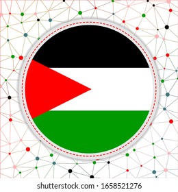 Bandera de Palestina con fondo de red. Signo palestino. Ilustración vectorial atractiva.