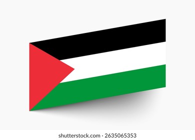 Flag of Palestine. Palestine flag official colors tilted icon digital vector illustration design.