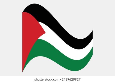 Flag of Palestine, original and simple Palestine flag, vector illustration of Palestine flag