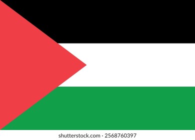 Flag of Palestine. The Palestinian red-black-green flag. The national symbol of the Palestinian National Authority.